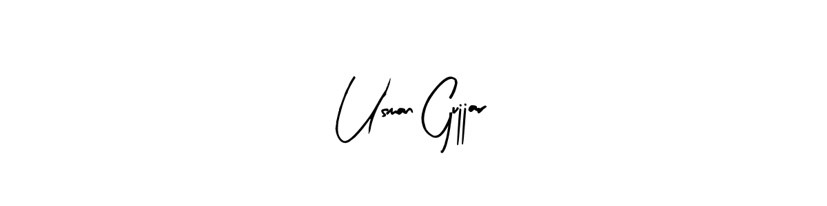 Similarly Arty Signature is the best handwritten signature design. Signature creator online .You can use it as an online autograph creator for name Usman Gujjar. Usman Gujjar signature style 8 images and pictures png
