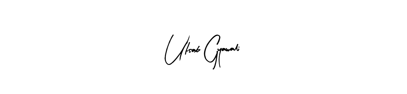 How to make Utsab Gyawali name signature. Use Arty Signature style for creating short signs online. This is the latest handwritten sign. Utsab Gyawali signature style 8 images and pictures png