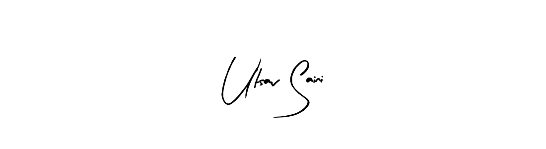 Similarly Arty Signature is the best handwritten signature design. Signature creator online .You can use it as an online autograph creator for name Utsav Saini. Utsav Saini signature style 8 images and pictures png