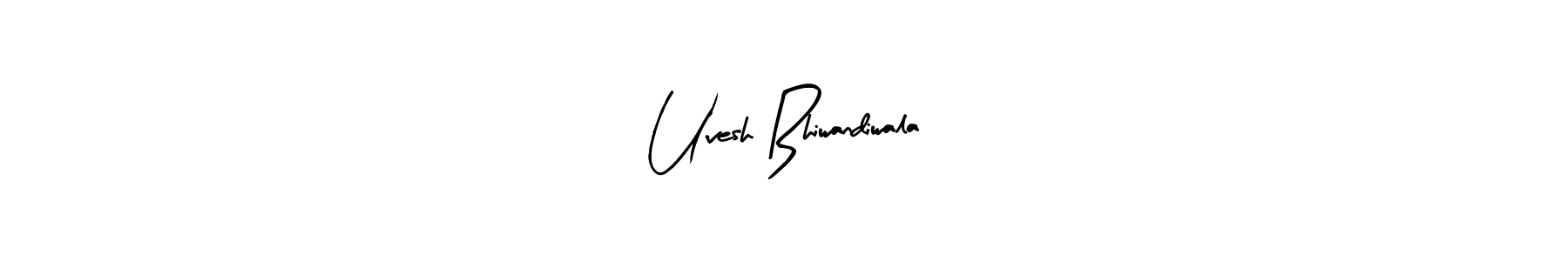 Uvesh Bhiwandiwala stylish signature style. Best Handwritten Sign (Arty Signature) for my name. Handwritten Signature Collection Ideas for my name Uvesh Bhiwandiwala. Uvesh Bhiwandiwala signature style 8 images and pictures png
