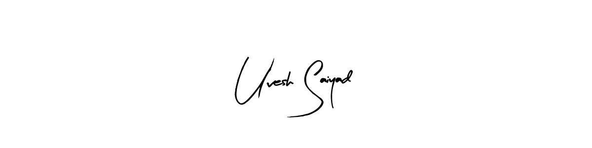 Arty Signature is a professional signature style that is perfect for those who want to add a touch of class to their signature. It is also a great choice for those who want to make their signature more unique. Get Uvesh Saiyad name to fancy signature for free. Uvesh Saiyad signature style 8 images and pictures png