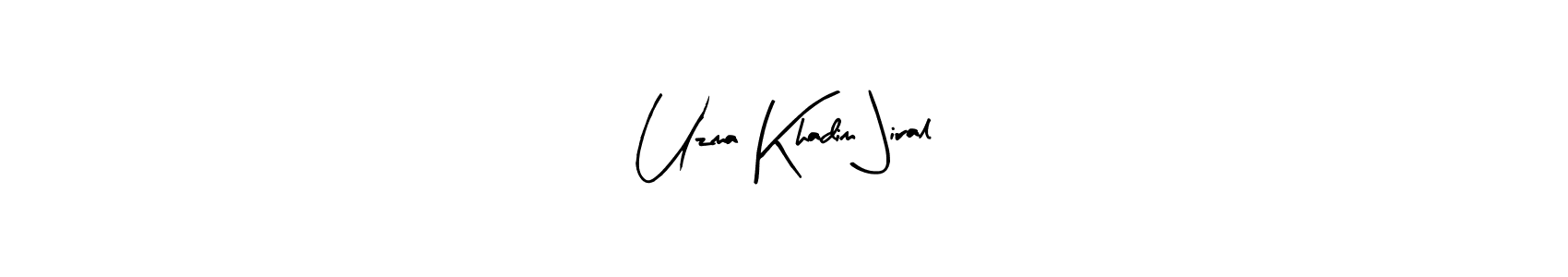 if you are searching for the best signature style for your name Uzma Khadim Jiral. so please give up your signature search. here we have designed multiple signature styles  using Arty Signature. Uzma Khadim Jiral signature style 8 images and pictures png