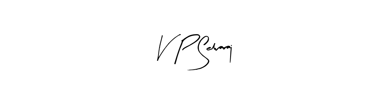 Arty Signature is a professional signature style that is perfect for those who want to add a touch of class to their signature. It is also a great choice for those who want to make their signature more unique. Get V  P Selvaraj name to fancy signature for free. V  P Selvaraj signature style 8 images and pictures png