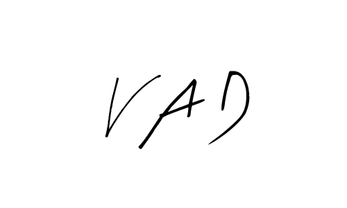 Design your own signature with our free online signature maker. With this signature software, you can create a handwritten (Arty Signature) signature for name V A D. V A D signature style 8 images and pictures png