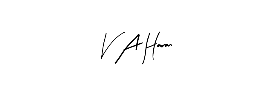 Make a beautiful signature design for name V A Haran. With this signature (Arty Signature) style, you can create a handwritten signature for free. V A Haran signature style 8 images and pictures png