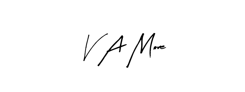 How to make V A More signature? Arty Signature is a professional autograph style. Create handwritten signature for V A More name. V A More signature style 8 images and pictures png