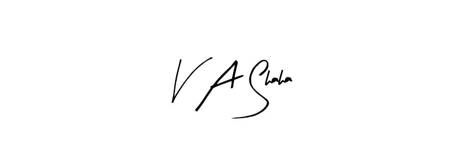Design your own signature with our free online signature maker. With this signature software, you can create a handwritten (Arty Signature) signature for name V A Shaha. V A Shaha signature style 8 images and pictures png
