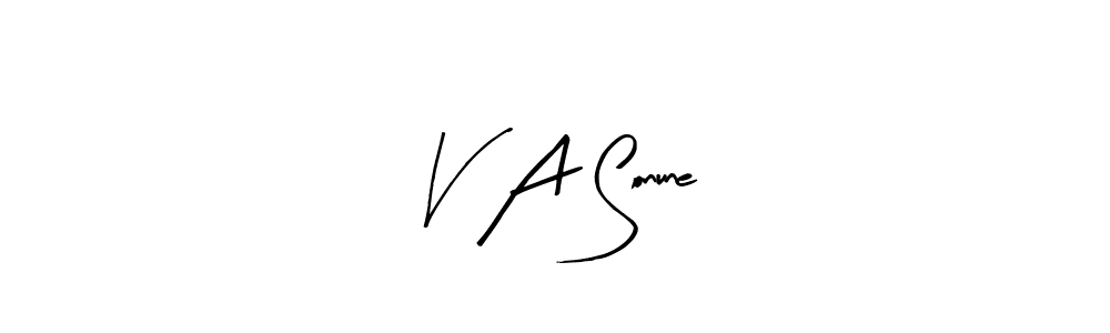 Also we have V A Sonune name is the best signature style. Create professional handwritten signature collection using Arty Signature autograph style. V A Sonune signature style 8 images and pictures png