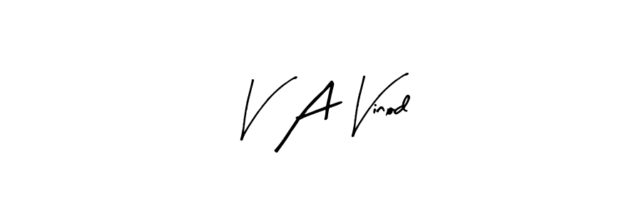 Make a beautiful signature design for name V A Vinod. Use this online signature maker to create a handwritten signature for free. V A Vinod signature style 8 images and pictures png