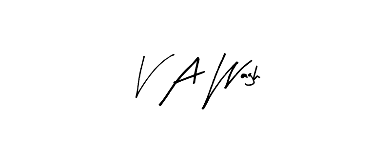 V A Wagh stylish signature style. Best Handwritten Sign (Arty Signature) for my name. Handwritten Signature Collection Ideas for my name V A Wagh. V A Wagh signature style 8 images and pictures png