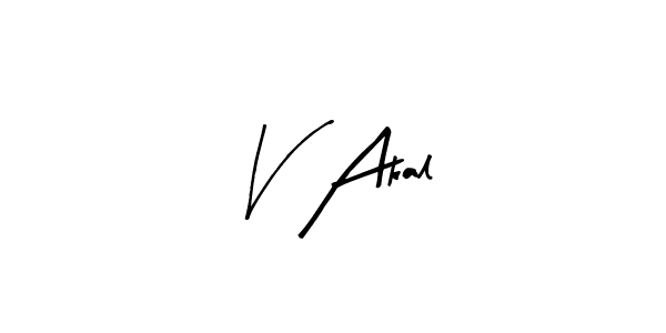 Make a beautiful signature design for name V Akal. With this signature (Arty Signature) style, you can create a handwritten signature for free. V Akal signature style 8 images and pictures png