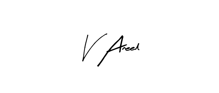 if you are searching for the best signature style for your name V Aneel. so please give up your signature search. here we have designed multiple signature styles  using Arty Signature. V Aneel signature style 8 images and pictures png