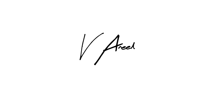 V Aneel stylish signature style. Best Handwritten Sign (Arty Signature) for my name. Handwritten Signature Collection Ideas for my name V Aneel. V Aneel signature style 8 images and pictures png