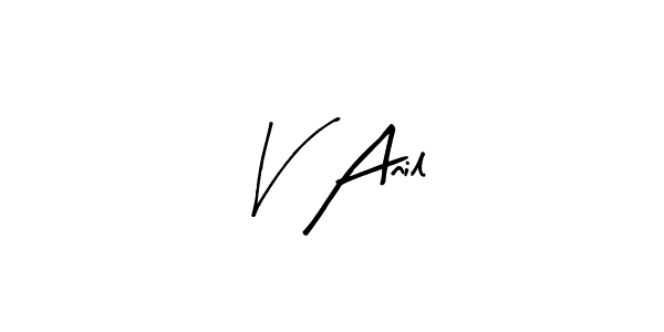 Similarly Arty Signature is the best handwritten signature design. Signature creator online .You can use it as an online autograph creator for name V Anil. V Anil signature style 8 images and pictures png