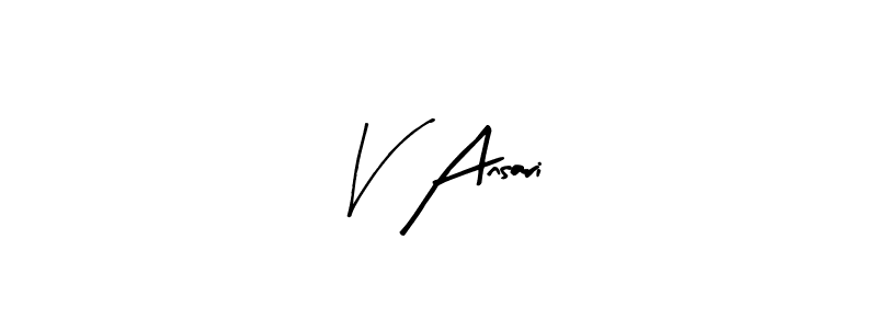 Also You can easily find your signature by using the search form. We will create V Ansari name handwritten signature images for you free of cost using Arty Signature sign style. V Ansari signature style 8 images and pictures png