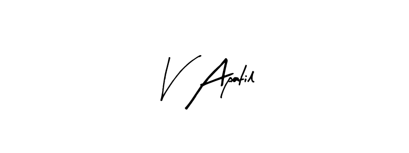 Create a beautiful signature design for name V Apatil. With this signature (Arty Signature) fonts, you can make a handwritten signature for free. V Apatil signature style 8 images and pictures png