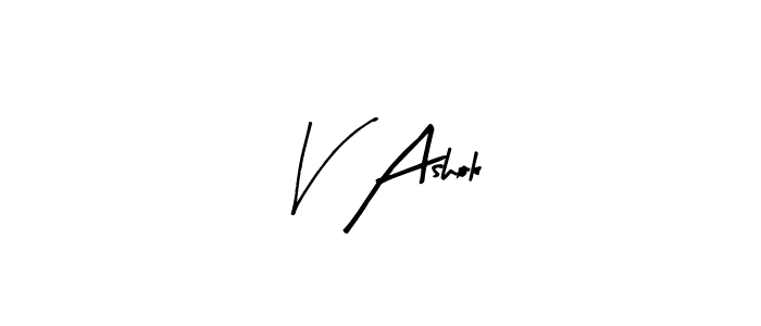 V Ashok stylish signature style. Best Handwritten Sign (Arty Signature) for my name. Handwritten Signature Collection Ideas for my name V Ashok. V Ashok signature style 8 images and pictures png