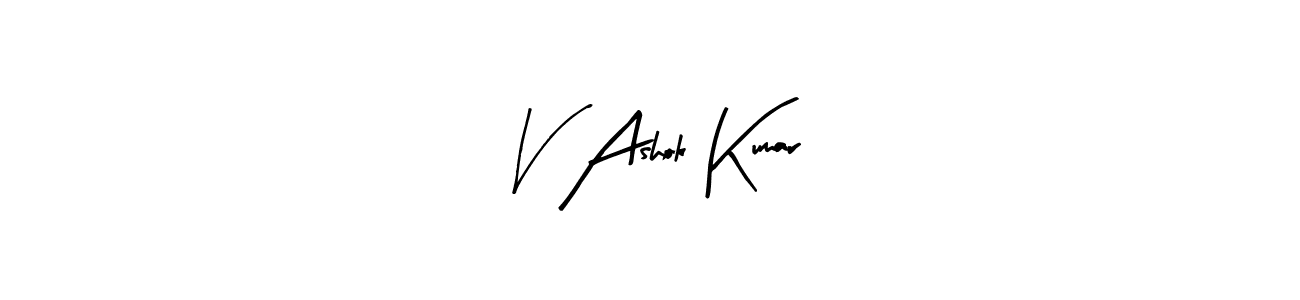 You should practise on your own different ways (Arty Signature) to write your name (V Ashok Kumar) in signature. don't let someone else do it for you. V Ashok Kumar signature style 8 images and pictures png