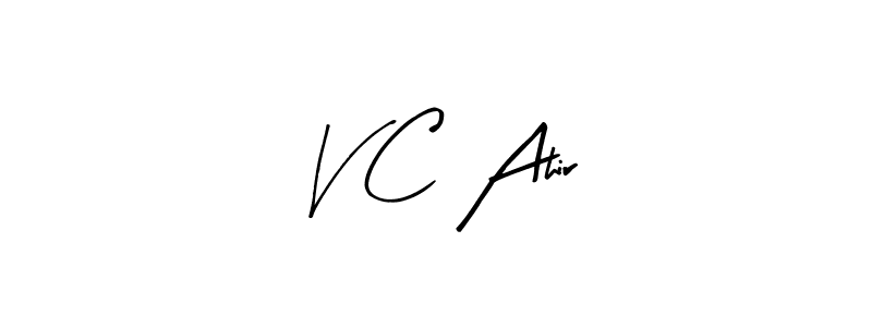 Use a signature maker to create a handwritten signature online. With this signature software, you can design (Arty Signature) your own signature for name V C Ahir. V C Ahir signature style 8 images and pictures png