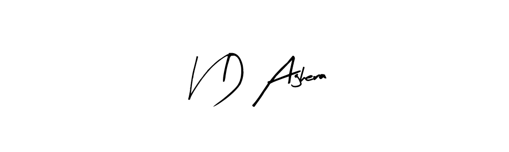 Arty Signature is a professional signature style that is perfect for those who want to add a touch of class to their signature. It is also a great choice for those who want to make their signature more unique. Get V D Aghera name to fancy signature for free. V D Aghera signature style 8 images and pictures png