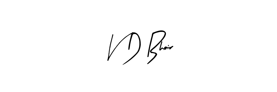 Use a signature maker to create a handwritten signature online. With this signature software, you can design (Arty Signature) your own signature for name V D Bhoir. V D Bhoir signature style 8 images and pictures png