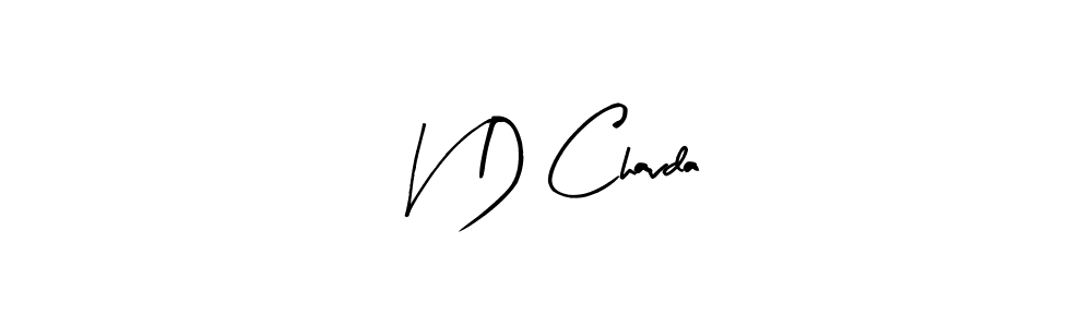 Create a beautiful signature design for name V D Chavda. With this signature (Arty Signature) fonts, you can make a handwritten signature for free. V D Chavda signature style 8 images and pictures png