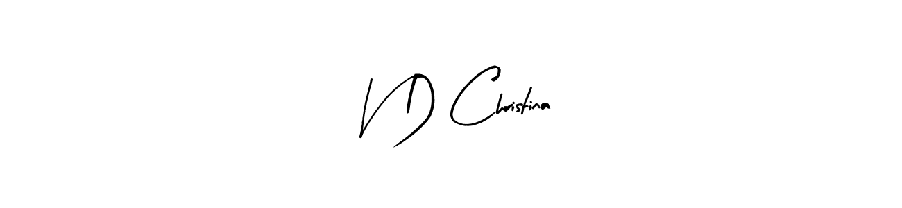 The best way (Arty Signature) to make a short signature is to pick only two or three words in your name. The name V D Christina include a total of six letters. For converting this name. V D Christina signature style 8 images and pictures png