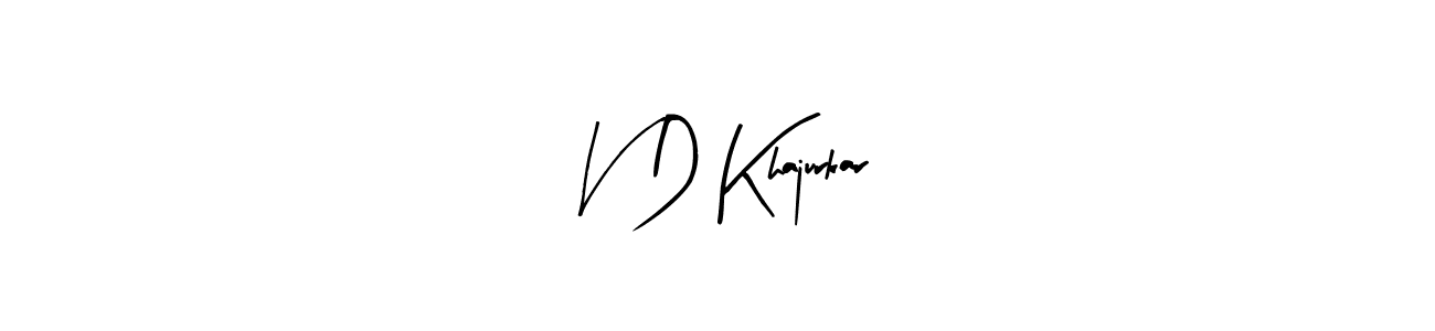 Create a beautiful signature design for name V D Khajurkar. With this signature (Arty Signature) fonts, you can make a handwritten signature for free. V D Khajurkar signature style 8 images and pictures png