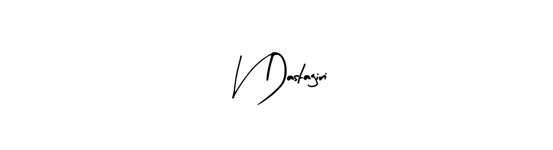 The best way (Arty Signature) to make a short signature is to pick only two or three words in your name. The name V Dastagiri include a total of six letters. For converting this name. V Dastagiri signature style 8 images and pictures png