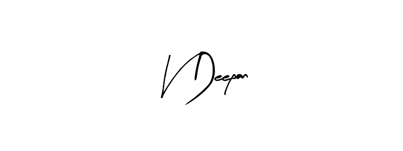 Arty Signature is a professional signature style that is perfect for those who want to add a touch of class to their signature. It is also a great choice for those who want to make their signature more unique. Get V Deepan name to fancy signature for free. V Deepan signature style 8 images and pictures png