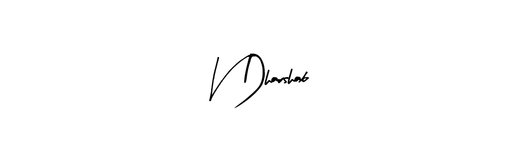 Design your own signature with our free online signature maker. With this signature software, you can create a handwritten (Arty Signature) signature for name V Dharshab. V Dharshab signature style 8 images and pictures png