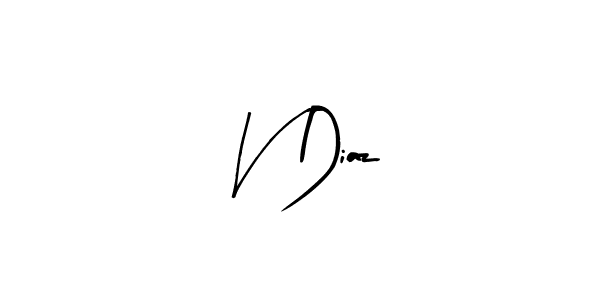 Create a beautiful signature design for name V Diaz. With this signature (Arty Signature) fonts, you can make a handwritten signature for free. V Diaz signature style 8 images and pictures png