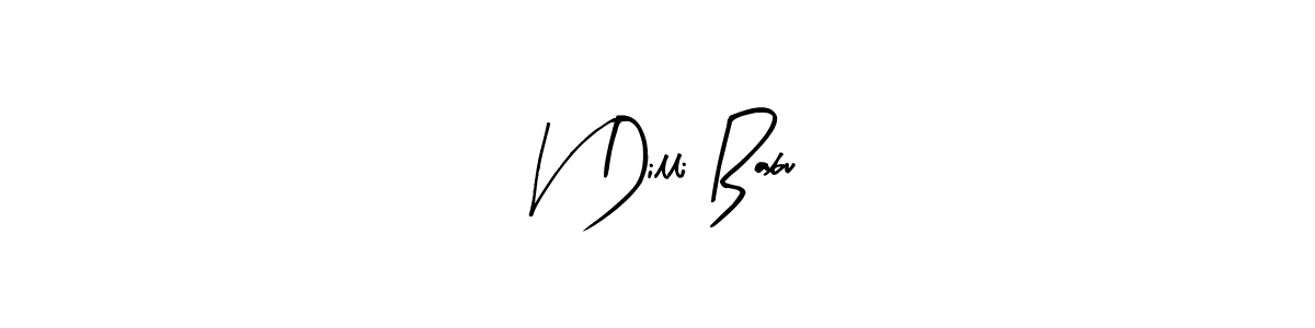 Create a beautiful signature design for name V Dilli Babu. With this signature (Arty Signature) fonts, you can make a handwritten signature for free. V Dilli Babu signature style 8 images and pictures png