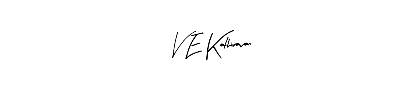 How to make V E Kathiravan signature? Arty Signature is a professional autograph style. Create handwritten signature for V E Kathiravan name. V E Kathiravan signature style 8 images and pictures png
