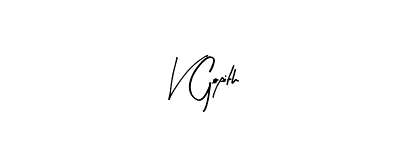 Create a beautiful signature design for name V Gopith. With this signature (Arty Signature) fonts, you can make a handwritten signature for free. V Gopith signature style 8 images and pictures png