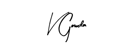 A sleek calligraphic signature for name V Gowda utilizing Arty Signature styling. Great for adding personal signatures to photos and art. V Gowda signature style 8 images and pictures png