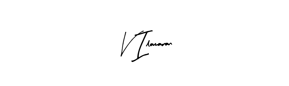 How to make V Ilamaran name signature. Use Arty Signature style for creating short signs online. This is the latest handwritten sign. V Ilamaran signature style 8 images and pictures png