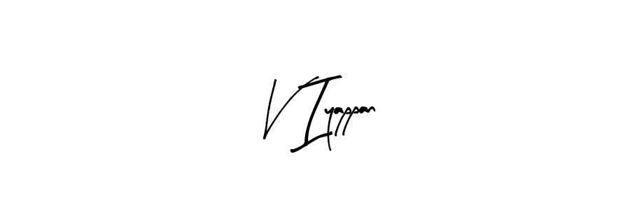 Create a beautiful signature design for name V Iyappan. With this signature (Arty Signature) fonts, you can make a handwritten signature for free. V Iyappan signature style 8 images and pictures png