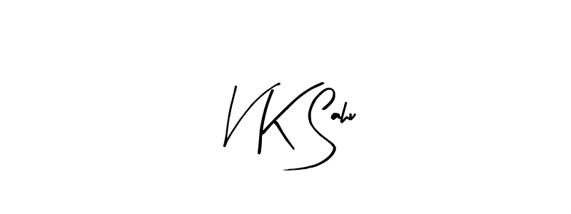 if you are searching for the best signature style for your name V K Sahu. so please give up your signature search. here we have designed multiple signature styles  using Arty Signature. V K Sahu signature style 8 images and pictures png