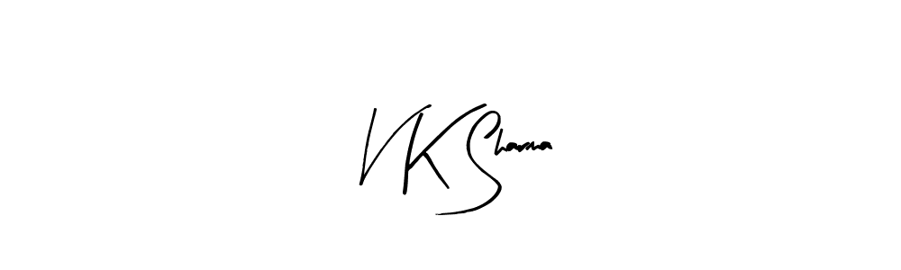 The best way (Arty Signature) to make a short signature is to pick only two or three words in your name. The name V K Sharma include a total of six letters. For converting this name. V K Sharma signature style 8 images and pictures png