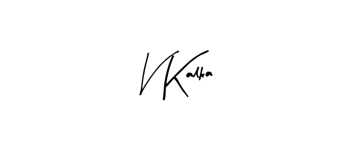 How to make V Kalka name signature. Use Arty Signature style for creating short signs online. This is the latest handwritten sign. V Kalka signature style 8 images and pictures png