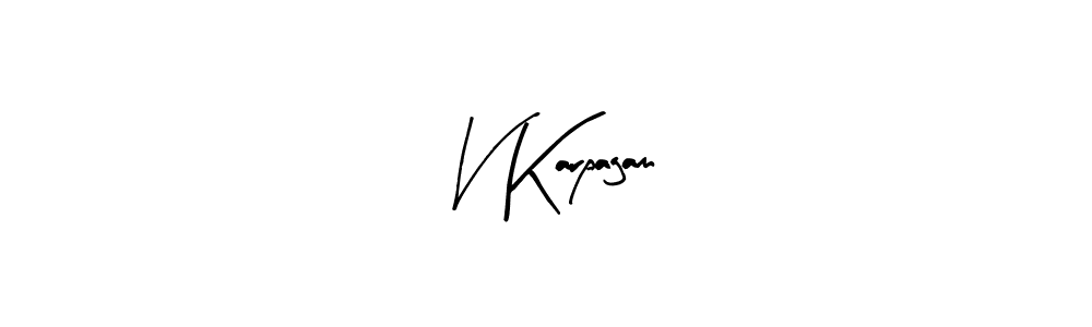 Make a beautiful signature design for name V Karpagam. With this signature (Arty Signature) style, you can create a handwritten signature for free. V Karpagam signature style 8 images and pictures png