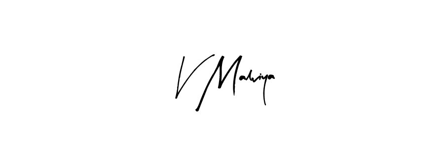 How to make V Malviya name signature. Use Arty Signature style for creating short signs online. This is the latest handwritten sign. V Malviya signature style 8 images and pictures png