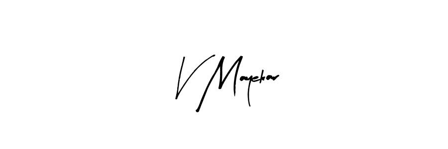 The best way (Arty Signature) to make a short signature is to pick only two or three words in your name. The name V Mayekar include a total of six letters. For converting this name. V Mayekar signature style 8 images and pictures png