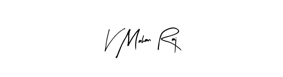 Use a signature maker to create a handwritten signature online. With this signature software, you can design (Arty Signature) your own signature for name V Mohan Raj. V Mohan Raj signature style 8 images and pictures png