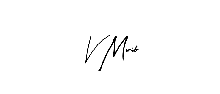How to make V Munib name signature. Use Arty Signature style for creating short signs online. This is the latest handwritten sign. V Munib signature style 8 images and pictures png