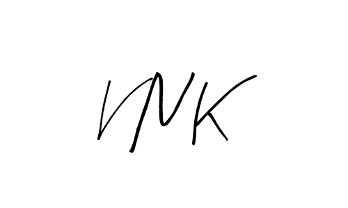 How to make V N K signature? Arty Signature is a professional autograph style. Create handwritten signature for V N K name. V N K signature style 8 images and pictures png