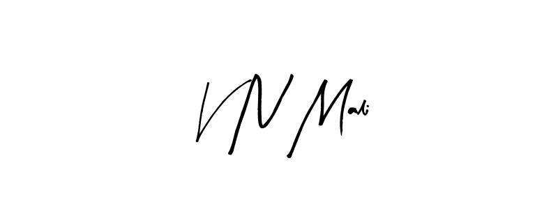 Arty Signature is a professional signature style that is perfect for those who want to add a touch of class to their signature. It is also a great choice for those who want to make their signature more unique. Get V N Mali name to fancy signature for free. V N Mali signature style 8 images and pictures png