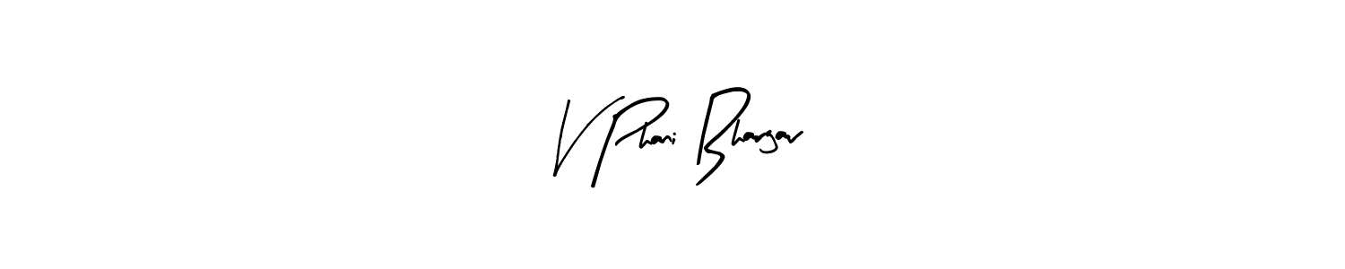 Create a beautiful signature design for name V Phani Bhargav. With this signature (Arty Signature) fonts, you can make a handwritten signature for free. V Phani Bhargav signature style 8 images and pictures png