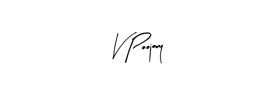 Arty Signature is a professional signature style that is perfect for those who want to add a touch of class to their signature. It is also a great choice for those who want to make their signature more unique. Get V Poojary name to fancy signature for free. V Poojary signature style 8 images and pictures png